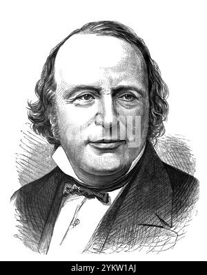 Jean Louis Rodolphe Agassiz, 1807–1873, US-amerikanischer Biologe und Geologe, Wissenschaftler der Naturgeschichte der Erde Stockfoto