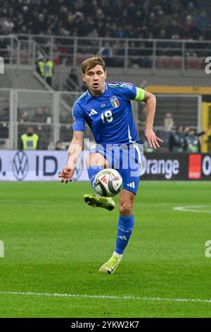 17. November 2024, San Siro Stadion, Mailand, Italien; internationaler Fußball UEFA Nations League, Gruppe 2; Italien gegen Frankreich; Nicolo Barella aus Italien Stockfoto
