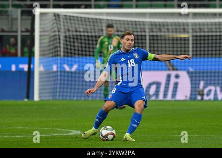 17. November 2024, San Siro Stadion, Mailand, Italien; internationaler Fußball UEFA Nations League, Gruppe 2; Italien gegen Frankreich; Nicolo Barella aus Italien Stockfoto
