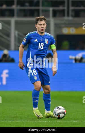 17. November 2024, San Siro Stadion, Mailand, Italien; internationaler Fußball UEFA Nations League, Gruppe 2; Italien gegen Frankreich; Nicolo Barella aus Italien Stockfoto