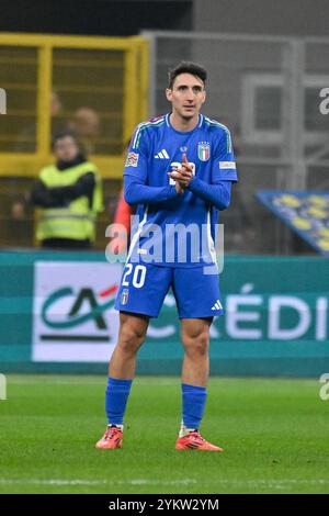 17. November 2024, San Siro Stadium, Mailand, Italien; internationaler Fußball UEFA Nations League, Gruppe 2; Italien gegen Frankreich; Andrea Cambiaso von Italien Stockfoto