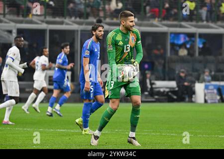 17. November 2024, San Siro Stadium, Mailand, Italien; internationaler Fußball UEFA Nations League, Gruppe 2; Italien gegen Frankreich; Guglielmo Vicario von Italien Stockfoto