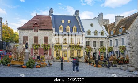 Herbst Place Royale Old Town Quebec Kanada Stockfoto