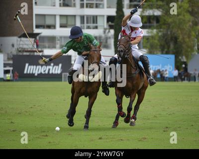 Szene aus der 131. Argentine Open Polo Championship (Spanisch: Campeonato Argentino Abierto de Polo), dem wichtigsten internationalen Polo-Tournamen Stockfoto