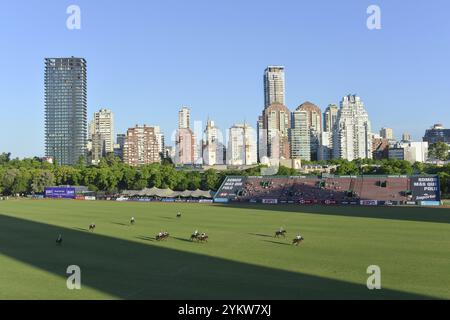 Szene aus der 131. Argentine Open Polo Championship (Spanisch: Campeonato Argentino Abierto de Polo), dem wichtigsten internationalen Polo-Tournamen Stockfoto