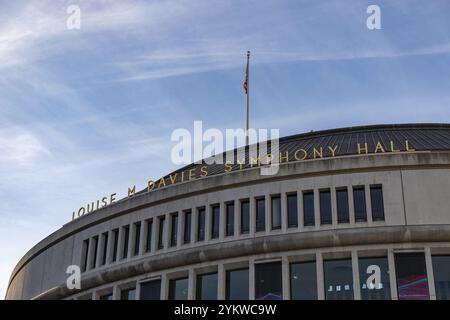 Ein Nahbild der Louise M. Davies Symphony Hall Stockfoto