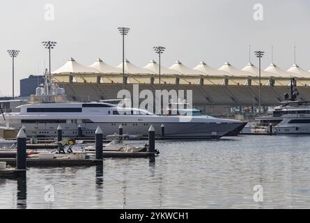 Ein Bild der Yachten an der Yas Marina Abu Dhabi Stockfoto