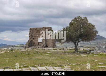 Ein Bild der Ruinen des Tempels der Athena in der antiken Stadt Pergamon Stockfoto