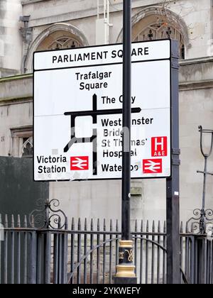 Parliament Square Verkehrsschild, City of Westminster, London SW1 Stockfoto