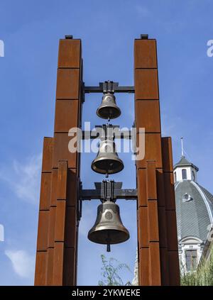 Ein Bild der Glocken der St. Demetrius-Kirche in Bukarest Stockfoto