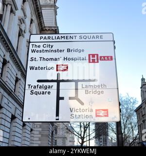 Parliament Square Verkehrsschild, City of Westminster, London SW1 Stockfoto