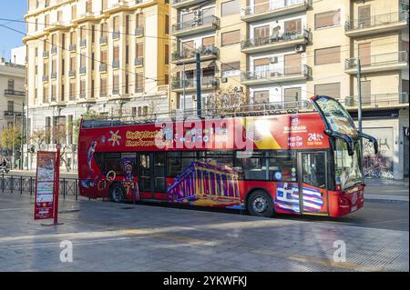 Ein Bild von einem City Sightseeing Tour Bus in Athen Stockfoto