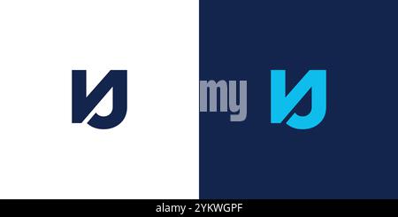 Modernes und starkes NJ-Logo Stock Vektor