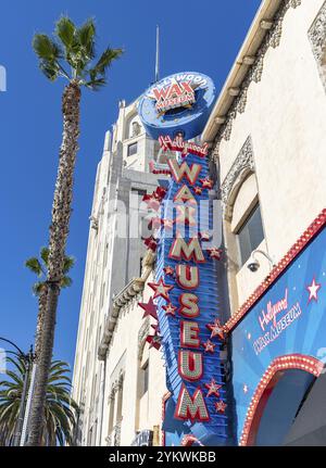 Ein Bild vom Schild zum Hollywood Wax Museum in Hollywood Stockfoto