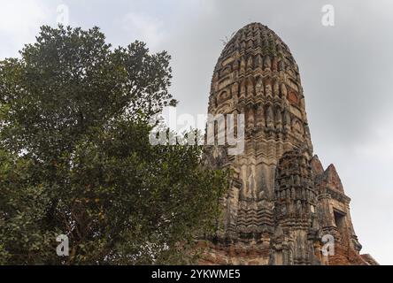 Ein Bild vom zentralen Prang des Tempels Wat Chaiwatthanaram Stockfoto