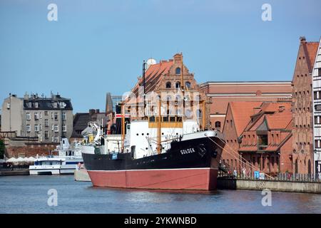 Die SS Sołdek ist ein ehemaliges polnisches Kohle- und Erzdampfschiff, Museumsschiff, Gdańsk, Polen, Europa Stockfoto