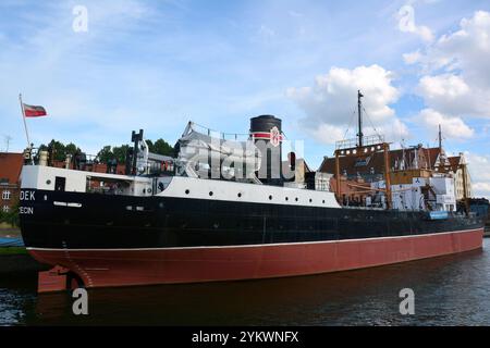 Die SS Sołdek ist ein ehemaliges polnisches Kohle- und Erzdampfschiff, Museumsschiff, Gdańsk, Polen, Europa Stockfoto