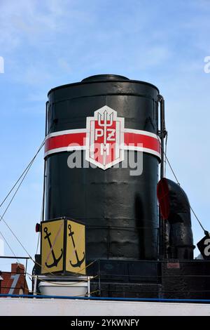 Die SS Sołdek ist ein ehemaliges polnisches Kohle- und Erzdampfschiff, Museumsschiff, Gdańsk, Polen, Europa Stockfoto