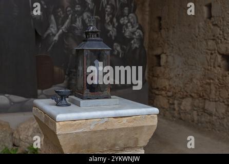 Ein Bild von einem Sockel im Arkadi-Kloster Stockfoto