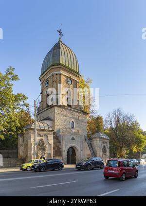 Ein Bild des Glockenturms der Kirche Saint Spyridon Stockfoto