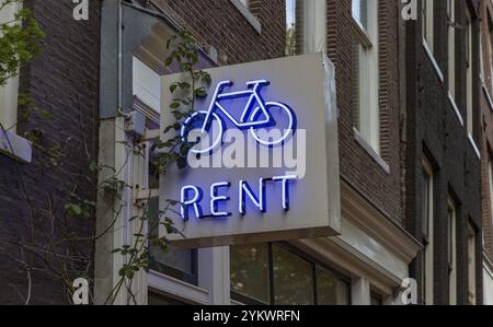 Ein Bild eines Fahrradverleihs in Amsterdam Stockfoto