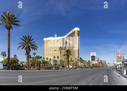 Ein Bild der Mandalay Bay und des umliegenden Las Vegas Boulevard South Stockfoto