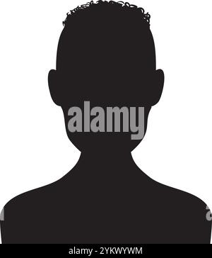 Die auffällige schwarze Silhouette des Kopfes und der Schultern einer Person strahlt Geheimnisse und Stil vor weißem Hintergrund aus, perfekt für vielseitige Designs Stock Vektor