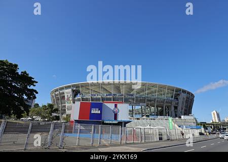 Salvador, Brasilien. November 2024. Allgemeine Ansicht des Arena Fonte Nova Stadions vor dem Spiel zwischen Brasilien und Uruguay für die 12. Runde der FIFA 2026-Qualifikationsspiele im Arena Fonte Nova Stadion in Salvador, Brasilien am 19. November 2024. Foto: Heuler Andrey/DiaEsportivo/Alamy Live News Credit: DiaEsportivo/Alamy Live News Stockfoto