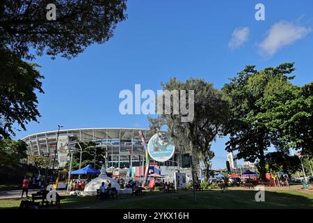Salvador, Brasilien. November 2024. Allgemeine Ansicht des Arena Fonte Nova Stadions vor dem Spiel zwischen Brasilien und Uruguay für die 12. Runde der FIFA 2026-Qualifikationsspiele im Arena Fonte Nova Stadion in Salvador, Brasilien am 19. November 2024. Foto: Heuler Andrey/DiaEsportivo/Alamy Live News Credit: DiaEsportivo/Alamy Live News Stockfoto