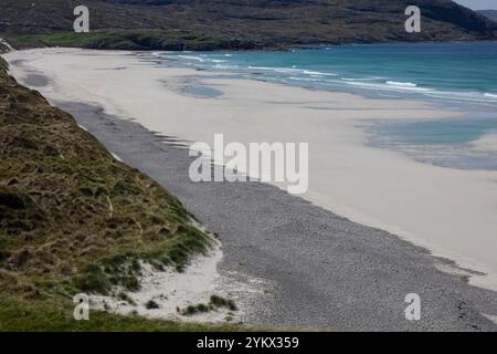 Traigh Eais: Der beste Atlantikstrand auf der Isle of Barra in den Äußeren Hebriden, Schottland. Stockfoto