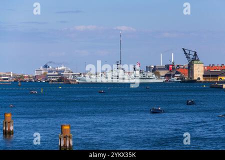 Die HDMS Peder Skram F352 Fregatte der Royal Danish Navy dockte am 29. April 2023 in Kopenhagen als Museumsschiff an. Stockfoto