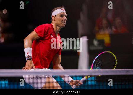 Malaga, Spanien. November 2024. MALAGA, SPANIEN – 19. NOVEMBER: Rafael Nadal aus Spanien im Davis Cup Finale im Palacio de Deportes Jose Maria Martin Carpena am 19. November 2024 in Malaga, Spanien. (Foto: Jose-Luis Contreras/MB Media/) Credit: MB Media Solutions/Alamy Live News Stockfoto