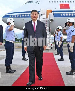 XI JINPING, chinesischer Staatschef, trifft am 17. November 2024 in Rio de Janeiro zum G20-Gipfel ein. Foto: Xinhua Stockfoto