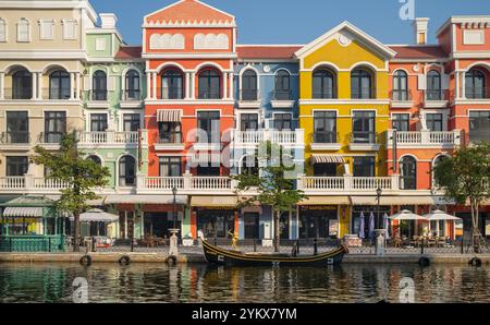 Entlang des Venice River bei Vinpearl Grand World Phu Quoc Island Vietnam Stockfoto
