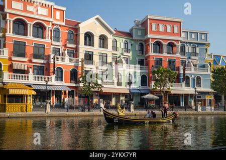 Entlang des Venice River bei Vinpearl Grand World Phu Quoc Island Vietnam Stockfoto