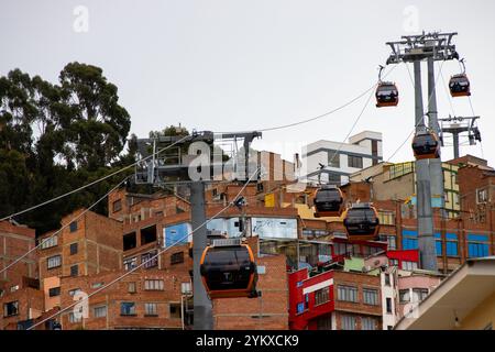 Orange Line Cable Cars, La Paz, Bolivien Stockfoto