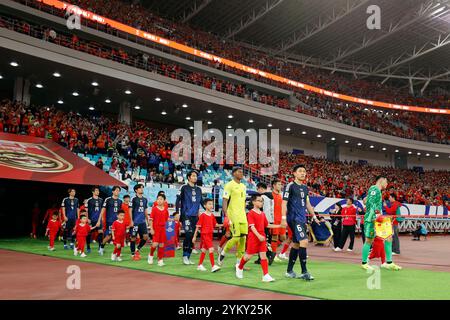 Egret Stadium, Xiamen, China. November 2024. Japan Team Gruppe, 19. November 2024 - Fußball/Fußball : FIFA Fussball-Weltmeisterschaft 2026 Asien-Qualifikationsrunde Gruppe C Spiel zwischen China 1-3 Japan im Egret Stadium, Xiamen, China. Quelle: AFLO/Alamy Live News Stockfoto