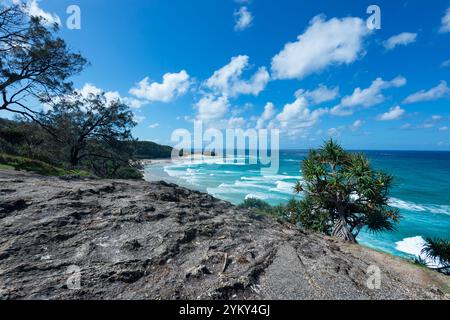 Malerischer Blick auf die Küste von North Stradbroke Island, Queensland, QLD, Australien Stockfoto