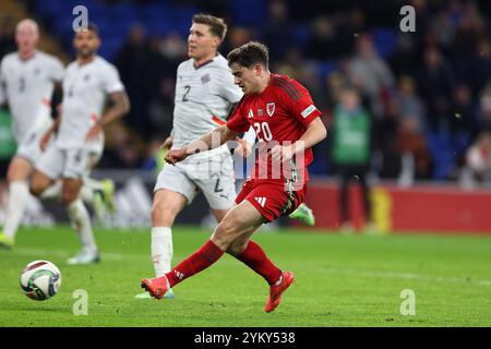 Cardiff, Großbritannien. November 2024. Daniel James aus Wales in Aktion. Wales gegen Island, UEFA Nations League, Spiel der Gruppe H im Cardiff City Stadion am Dienstag, den 19. November 2024. Nur redaktionelle Verwendung. bild von Andrew Orchard/Andrew Orchard Sportfotografie/Alamy Live News Credit: Andrew Orchard Sportfotografie/Alamy Live News Stockfoto