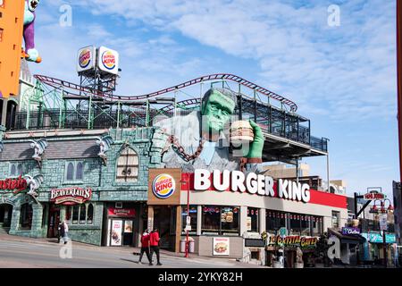 Burger King Restaurant am Cliffton Hill in Niagara Falls, Ontario, Kanada Stockfoto