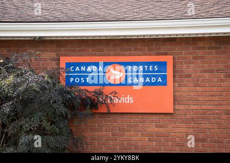 Postschild St. Davids an der Four Mile Creek Road in Niagara-on-the-Lake, Ontario, Kanada Stockfoto