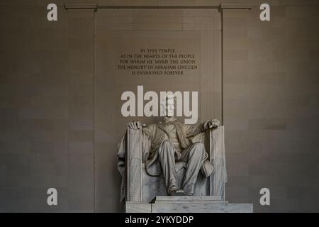 Das Lincoln Memorial erinnert an Abraham Lincoln, den 16. Präsidenten der Vereinigten Staaten. Stockfoto