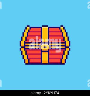 Pixel Art Treasure Chest-Spiel-Asset-Design Stock Vektor