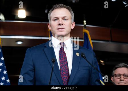 Washington, Usa. November 2024. Der US-Repräsentant Blake Moore (R-UT) sprach auf einer Pressekonferenz im US-Kapitol in Washington, DC. Quelle: SOPA Images Limited/Alamy Live News Stockfoto