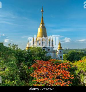 26. März 2024 – Bezirk 9, Ho-Chi-Minh-Stadt: Die Buu-Long-Pagode ist ein Tempel mit einer Kombination aus thailändischer, indischer und vietnamesischer Kultur. Stockfoto