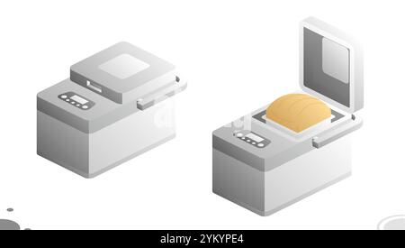 Isometrisches Brotbacksymbol auf weißem Hintergrund. Vektorabbildung. Stock Vektor