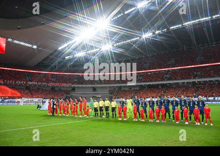 Xiamen, China. 19. November 2024. Team Japan während des dritten Qualifikationsspiels der Asiatischen Gruppe C zwischen China und Japan im Xiamen Egret Stadium. Quelle: Meng Gao/Alamy Live News Stockfoto