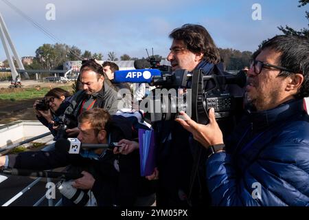 Kameramann der französischen Presseagentur AFP (Agence France Presse) und des Fernsehsenders France 3 sowie Fotojournalist Pressefotograf Stockfoto