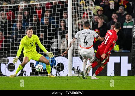 Cardiff City Stadium, Cardiff, Großbritannien. November 2024. UEFA Nations League Gruppe B Fußball, Wales gegen Island; Credit: Action Plus Sports/Alamy Live News Stockfoto