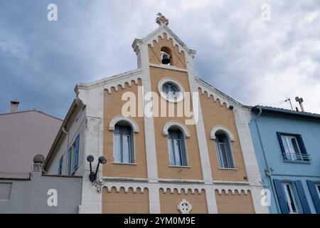 Eglise protestante unie de France in Collioure an der Cote Vermeille im Mittelmeer das Département Pyrenäen-Orientales in der Occitanie Re Stockfoto